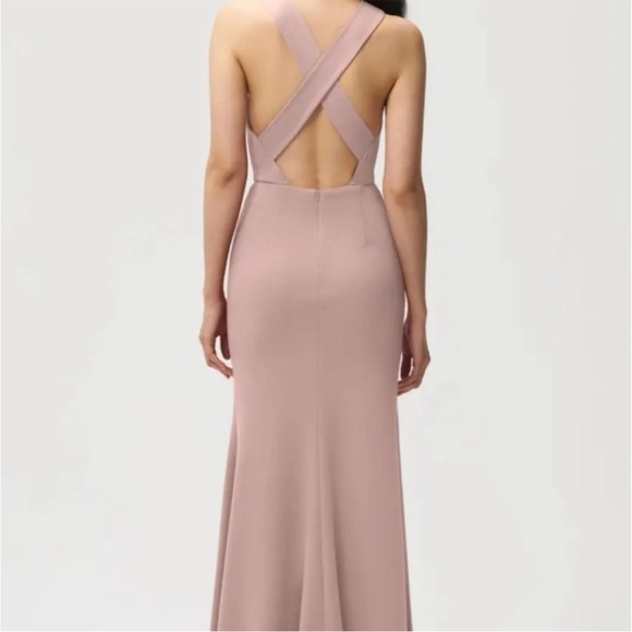 Jenny Yoo Collection Kayleigh Long Maxi Bridesmaid Dress Size 6 Whipped Apricot - Picture 2 of 16